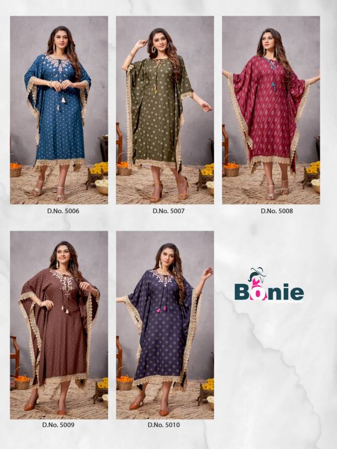 Bonie Hello Kaftan Fancy Ethnic Wear Rayon Printed Collection
